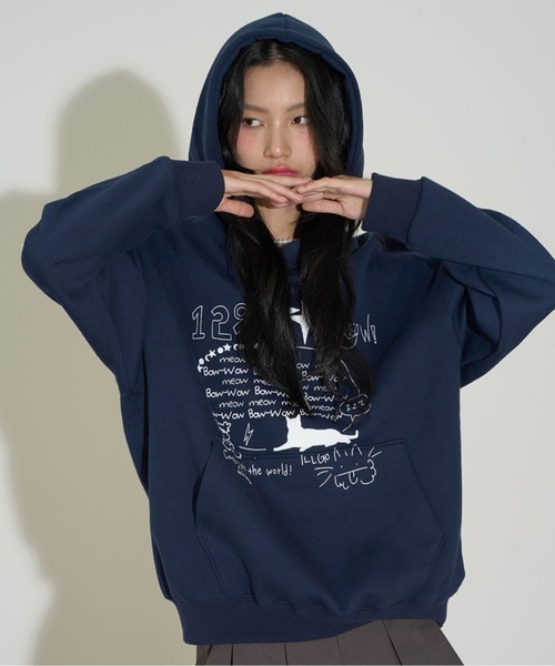 パーカー 「ILLIGO」BOW-WOW FLUFFY パーカー BOW-WOW FLUFFY HOODIE レディース