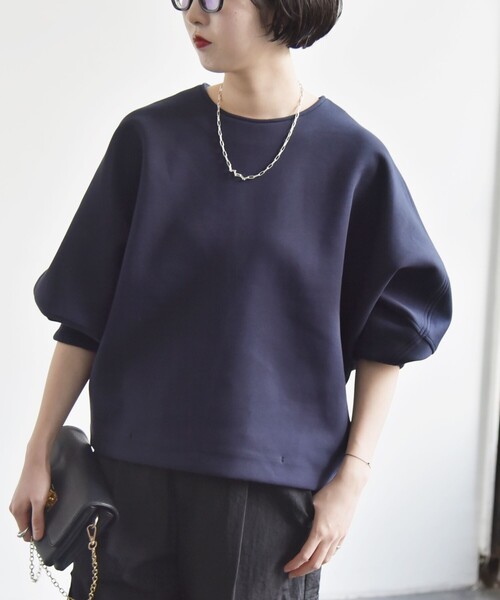 「quaranciel」 長袖カットソー ONE SIZE ネイビー レディース