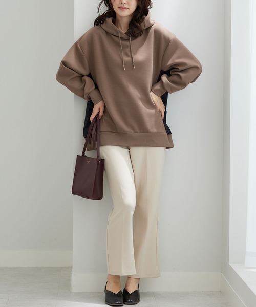 BELLUNA PLUS（ベルーナプラス） tシャツ フード付き異素材切替細見え