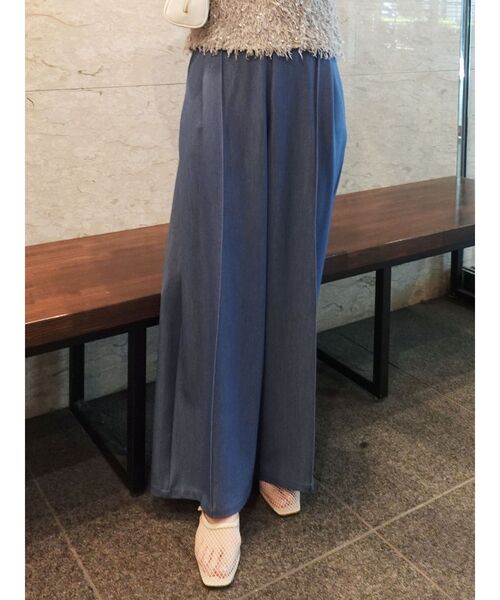 【オシャレ☆タグ付き☆LAGUNA MOON】青　デニムパンツ　サイズM LAGUNAMOON ハイウエストデザインデニムパンツ（ブルー