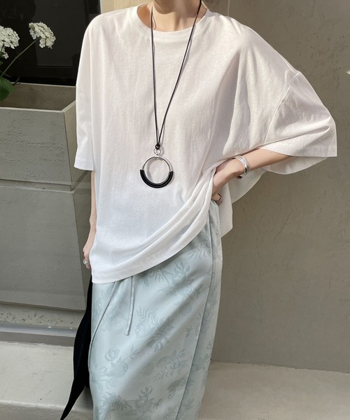 tシャツ ドロップショルダービッグシルエット半袖Tシャツ レディース