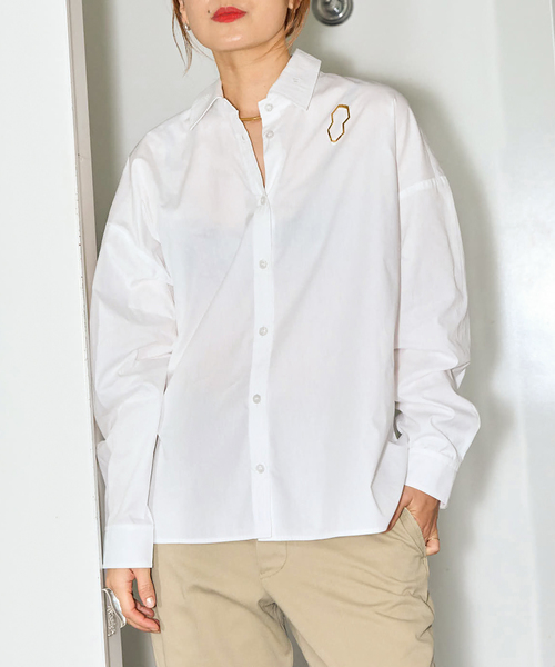 ブラウス シャツ CLINQ*SODA 別注 BIA シャツ「WHITE」 レディース