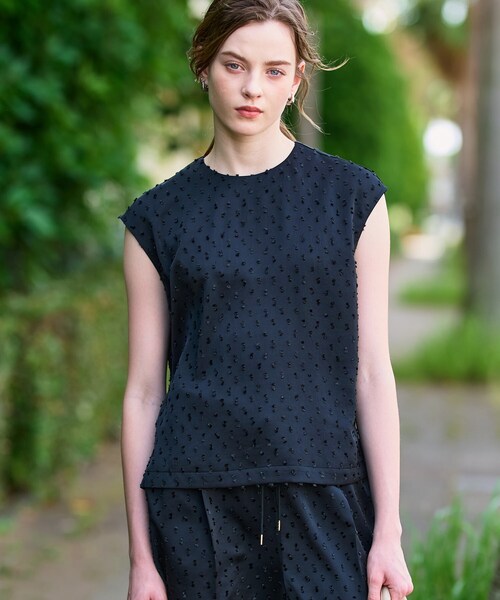 Spick and Span シアーヨーク切替ワンピース 黒 スピックアンドスパン