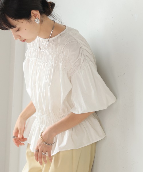 「Bab」 半袖ブラウス M オフホワイト レディース_画像2