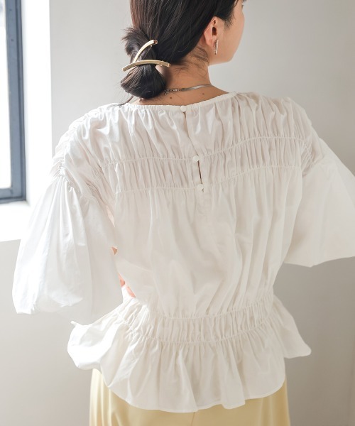 「Bab」 半袖ブラウス M オフホワイト レディース_画像7