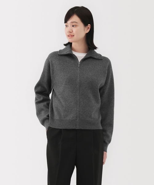 無印良品（MUJI） ブルゾン アウター 婦人 洗えるミラノリブ編み