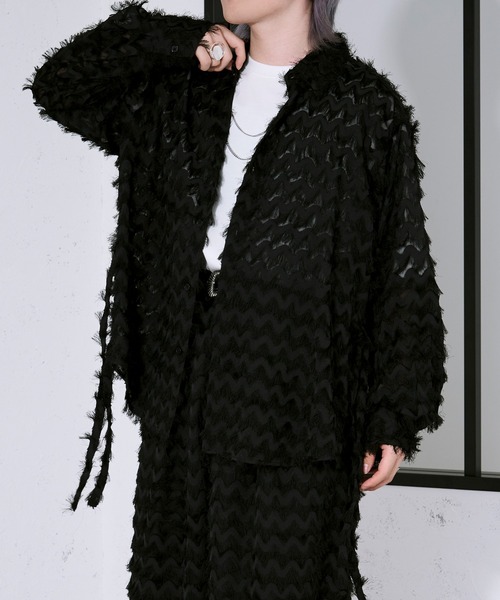 Ellno Loset（エルノロゼット） シャツ カットジャガードシアーシャツ