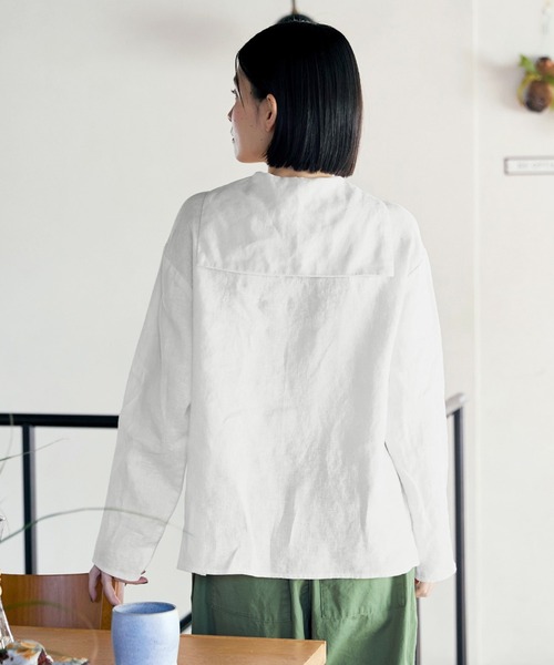 「Sunny clouds」 長袖ブラウス 3L ホワイト レディース_画像3