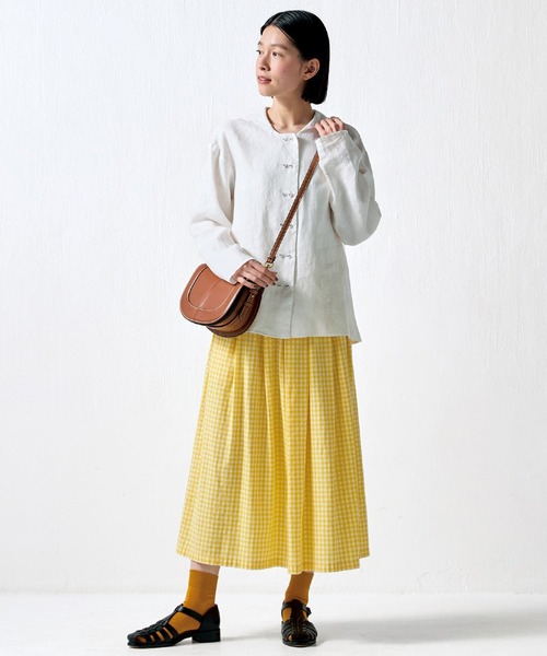 「Sunny clouds」 長袖ブラウス 3L ホワイト レディース_画像4