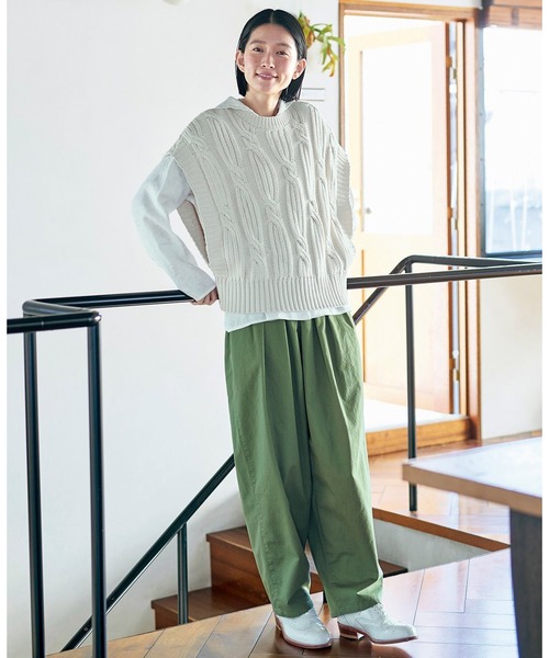 「Sunny clouds」 長袖ブラウス 3L ホワイト レディース_画像7