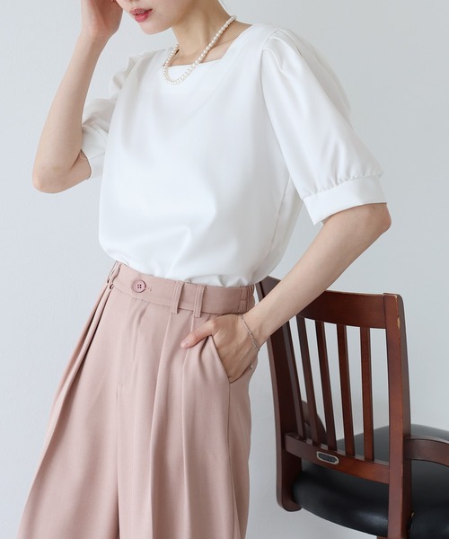 「BLUEEAST」 半袖ブラウス MEDIUM ベージュ レディース_画像3