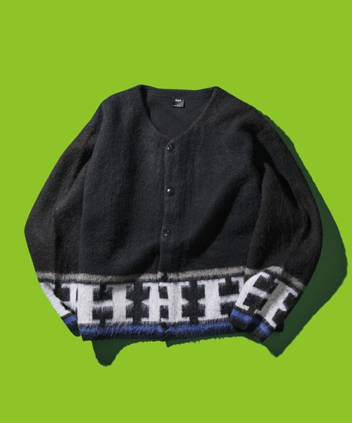 HUF（ハフ） ニットカーディガン X-LARGE ブラウン系その他 メンズ