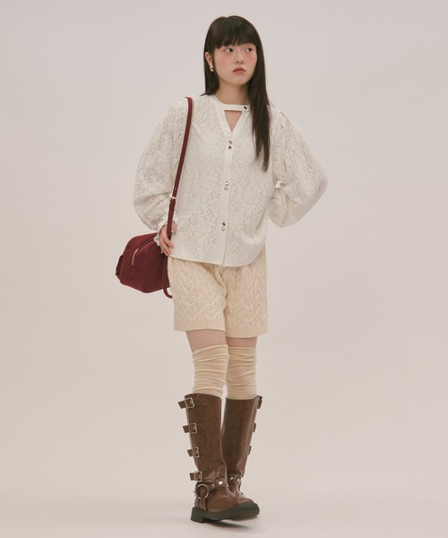 loin nuit パンツ cable knit short pants / ケーブルニットショート