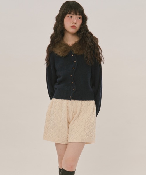 loin nuit パンツ cable knit short pants / ケーブルニットショート