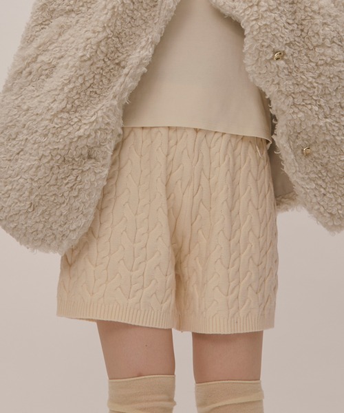 loin nuit パンツ cable knit short pants / ケーブルニットショート