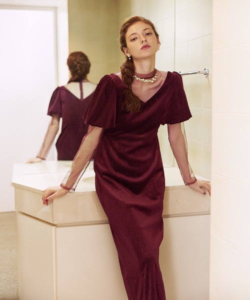 【darial】lame velvet dress オケージョンドレスタグ付き DAZZY（デイジー） ドレス 「darial」lame velvet dress ラメ ベロア