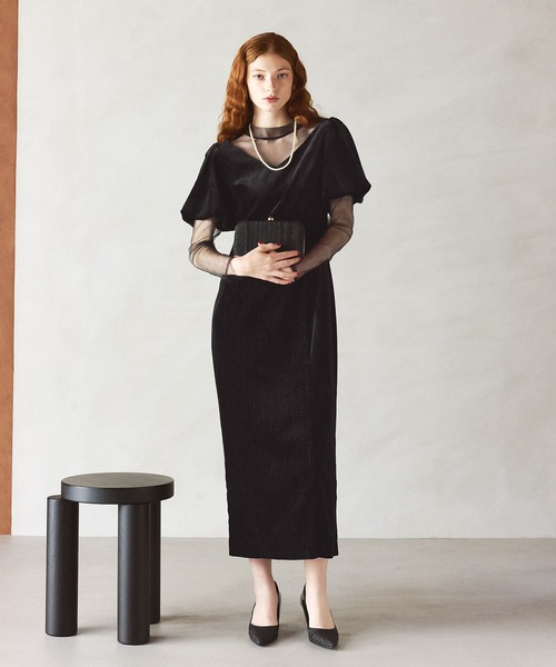 【darial】lame velvet dress オケージョンドレスタグ付き DAZZY（デイジー） ドレス 「darial」lame velvet dress ラメ ベロア