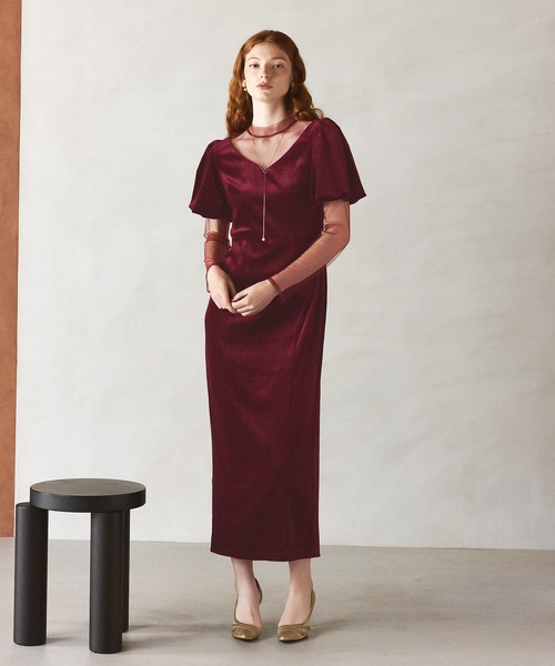 【darial】lame velvet dress オケージョンドレスタグ付き DAZZY（デイジー） ドレス 「darial」lame velvet dress ラメ ベロア