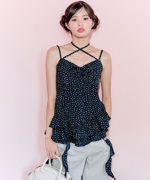 専用】shéller 水玉フリルキャミソール 専用】shéller 水玉フリル