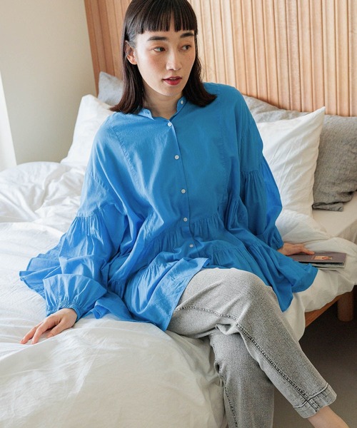 niko and…（ニコアンド） 長袖チュニック MEDIUM ブルー レディース