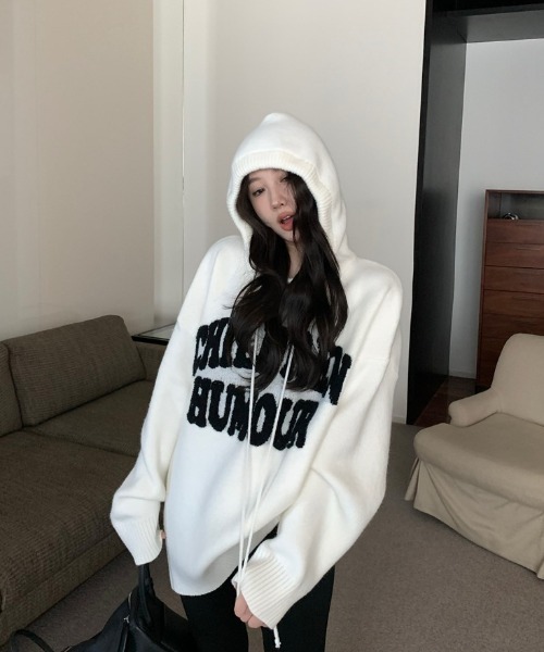 パーカー ビッグロゴニットパーカー レディース | LACーVERT | 01