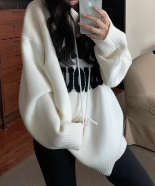 パーカー ビッグロゴニットパーカー レディース | LACーVERT | 08