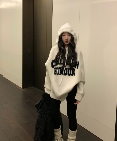 パーカー ビッグロゴニットパーカー レディース | LACーVERT | 10