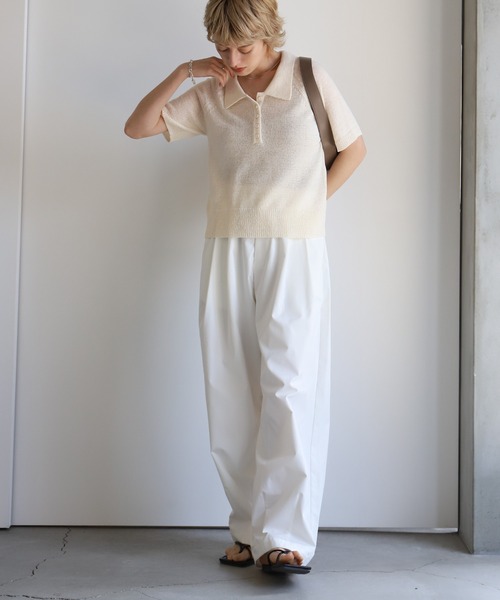 「select MOCA」 半袖ニット FREE ブラック レディース_画像4