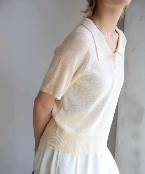 「select MOCA」 半袖ニット FREE ブラック レディース_画像7