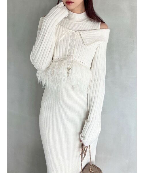 RESEXXY（リゼクシー） ワンピース フェザーヘムレイヤードニット