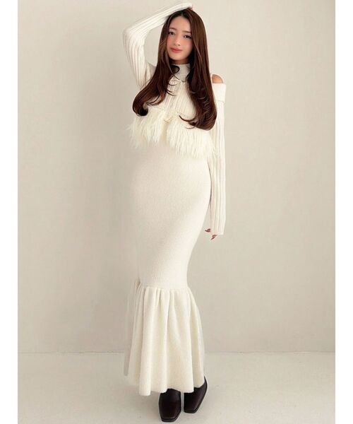 RESEXXY（リゼクシー） ワンピース フェザーヘムレイヤードニット