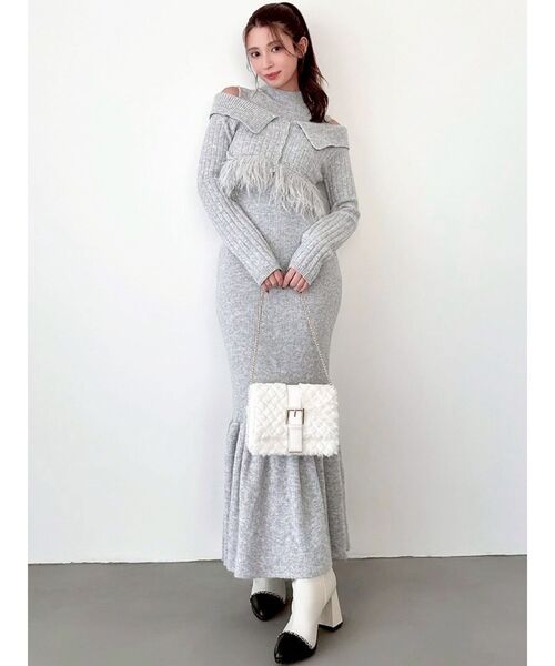 RESEXXY（リゼクシー） ワンピース フェザーヘムレイヤードニット