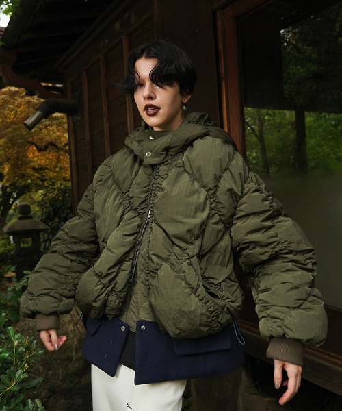 OMMO（オーエムエムオー） コート アウター SHIRRING LAYERED DOWN CT