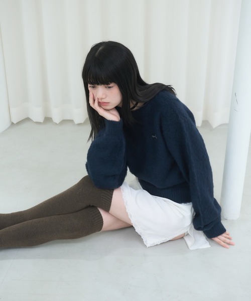 【新品未使用】Smyeon Name plate shaggy knit セール】Name plate shaggy knit/ネームプレート付きシャギーニット