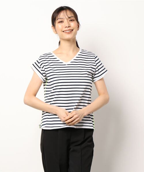 「Q」 半袖Tシャツ MEDIUM レッド系その他 レディース_画像6