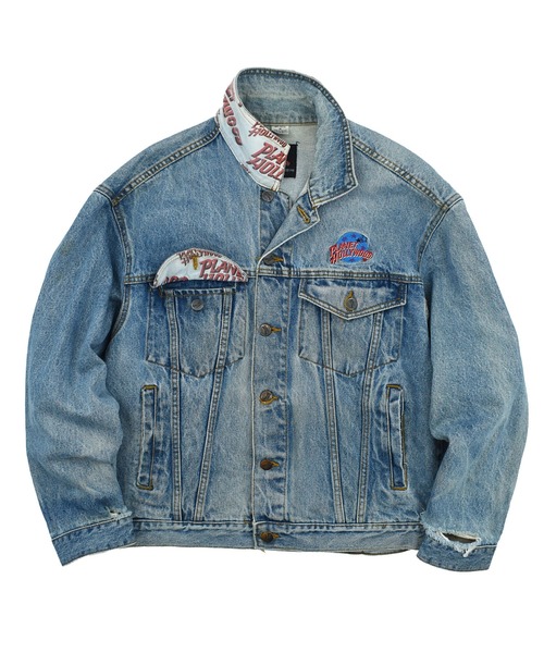 ビンテージレア！PLANET HOLLYWOOD デニムジャケット Lサイズ VINTAGE デニムジャケット gジャン 「USED」90's PLANET HOLLYWOOD