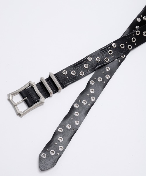 GRANCY ベルト 「GRANCY」スタッズデザインレザーベルト / Studded