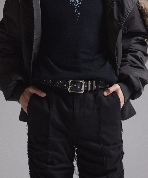 GRANCY ベルト 「GRANCY」スタッズデザインレザーベルト / Studded