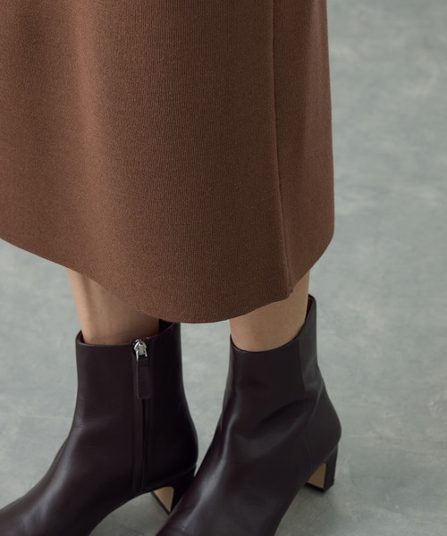 ROPE'（ロペ） スカート ウール混ニットポケット付きタイトスカート