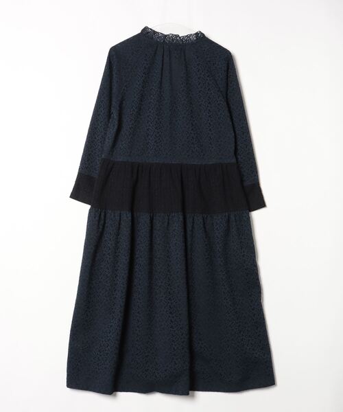 「OKIRAKU」 長袖ワンピース FREE ネイビー レディース_画像2