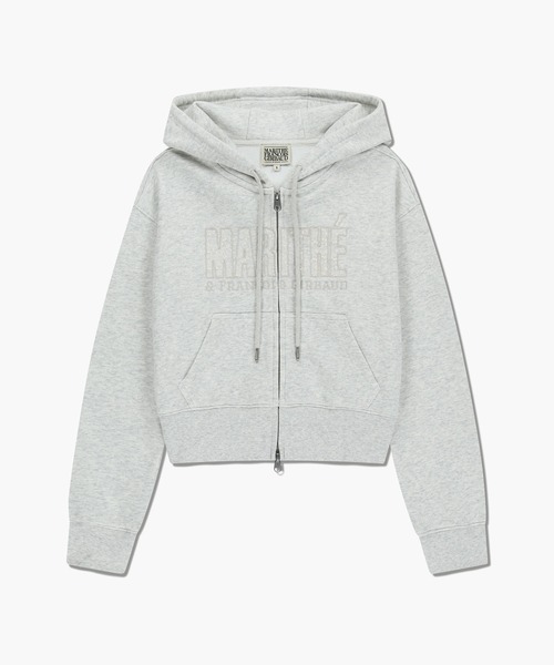 マリテフランソワジルボー 韓国 クロップド丈パーカー グレー MARITHE + FRANCOIS GIRBAUD（マリテフランソワジルボー） パーカー W
