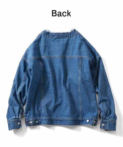 「Live in comfort」 デニムジャケット LARGE ブルー レディース_画像2