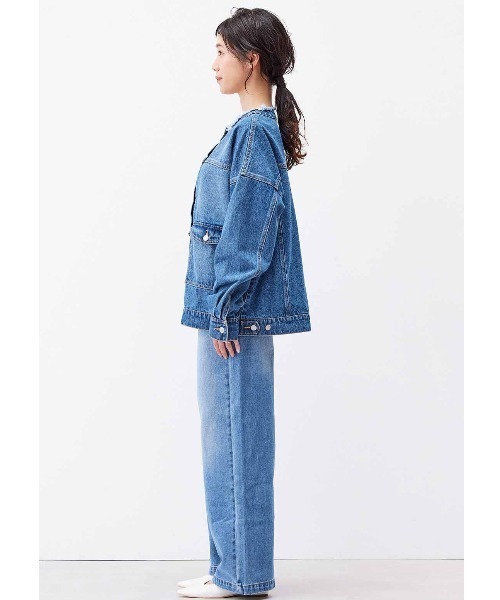 「Live in comfort」 デニムジャケット LARGE ブルー レディース_画像6