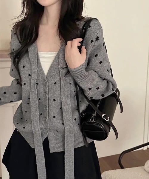 カーディガン ドットリボンカーディガン レディース : ZOZOTOWN Yahoo