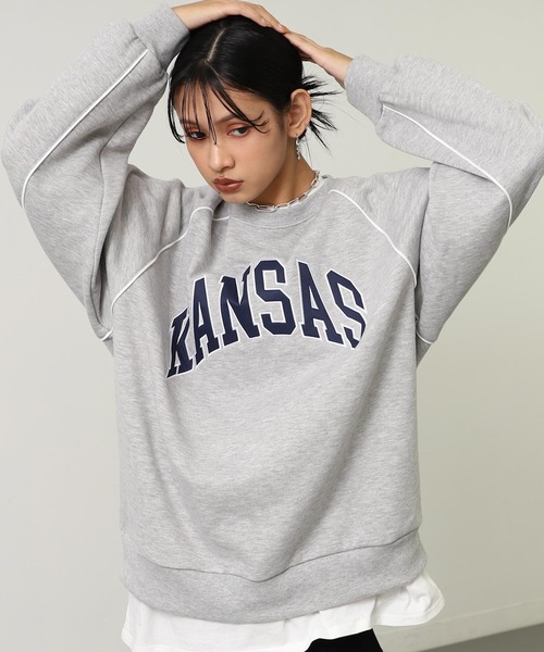 USA製  オールドデザイン 袖太 スウェット レトロ トレーナー 刺繍ワッペン ANAP（アナップ） トレーナー スウェット ワッペン 刺繍 ロゴ