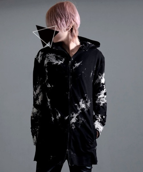 BERNINGS-SHO スタッズ.ファー付き 前開きパーカー黒 L スタジオ翔 Bernings Sho（バーニングショー） パーカー 「Bernings Sho