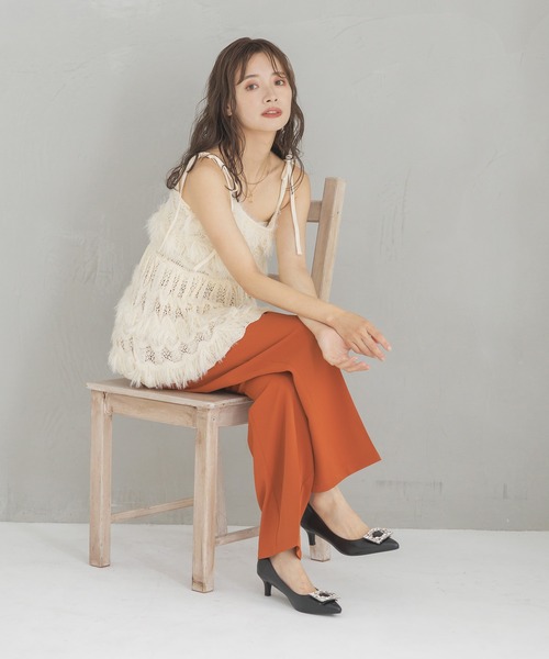 「mysty woman」 スラックス SMALL グレー レディース_画像2