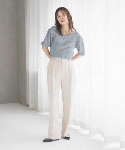 「mysty woman」 スラックス SMALL グレー レディース_画像3