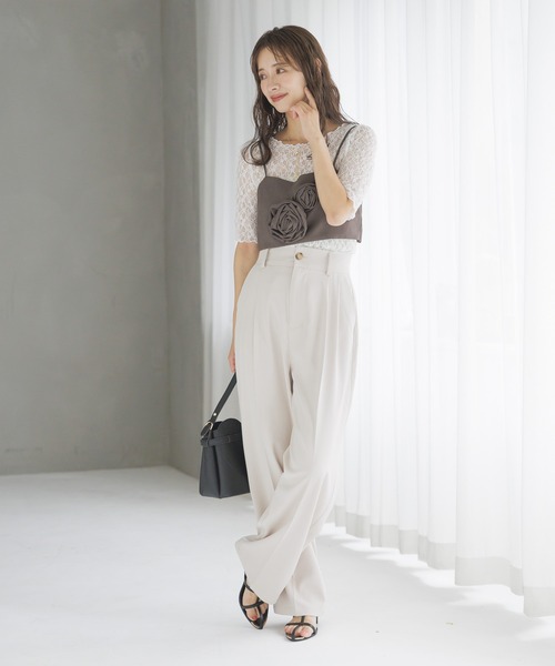 「mysty woman」 スラックス SMALL グレー レディース_画像4