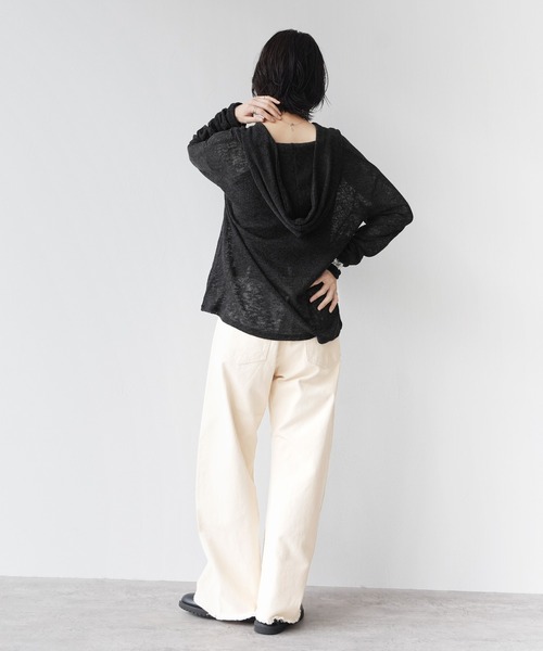 Yeoun tシャツ シアーワッフルフードロンT レディース : ZOZOTOWN